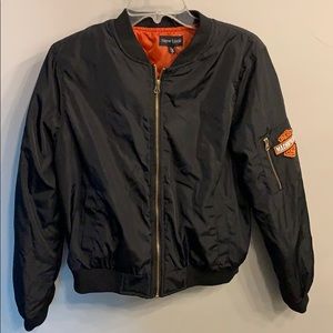 Satin bomber jacket Machu Picchu patch M/L